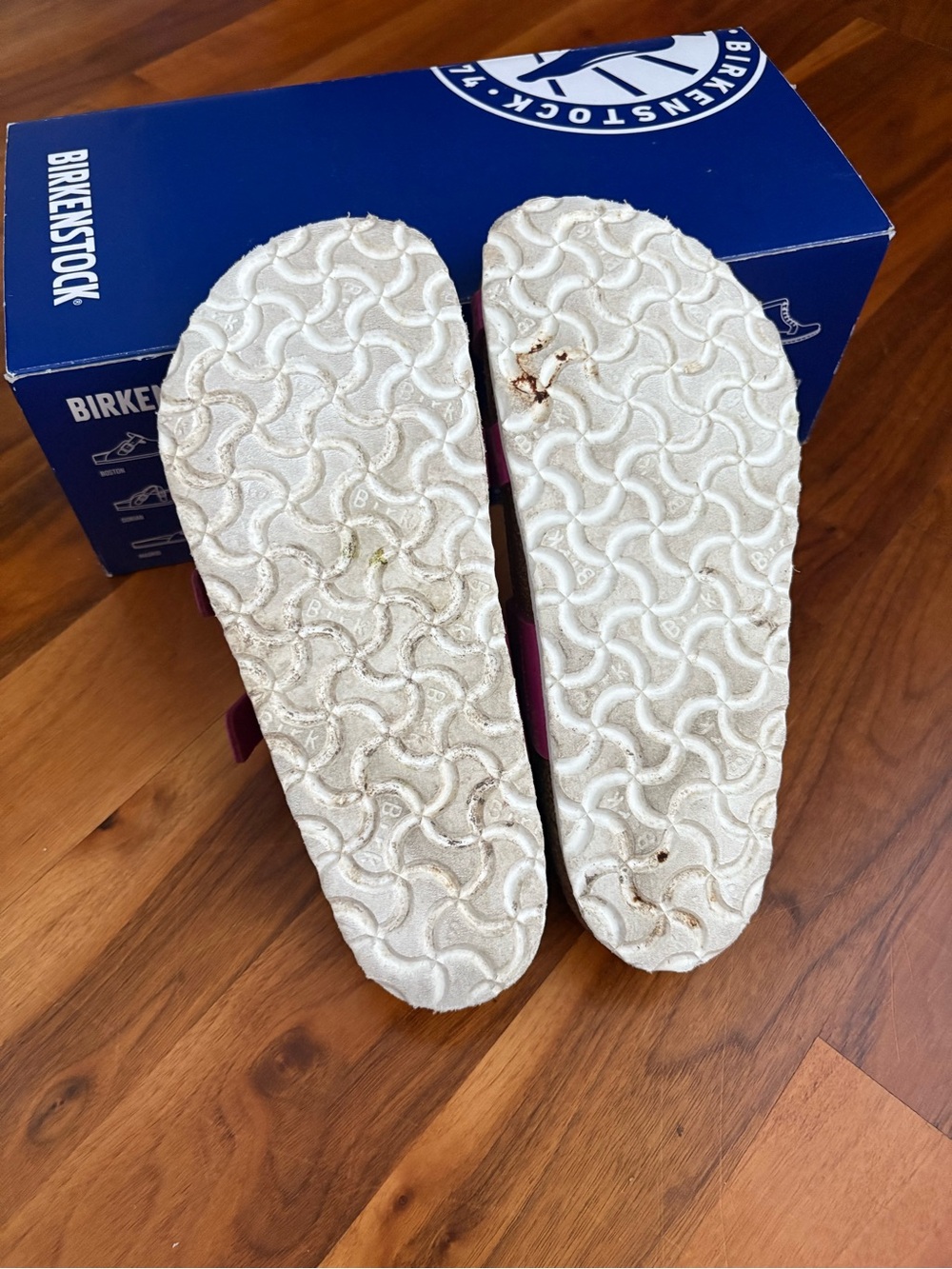 Birkenstock Women’s Fuchsia Multi-Strap Cork Sandals - Picture 12 of 14